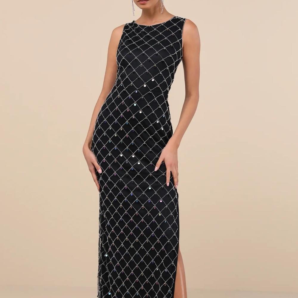 Lulu's Black beaded gown
